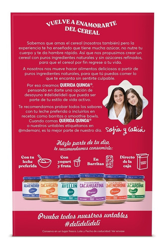 Cereal Querida Quinoa Cacao M De Maní - Caja Con 12 Pzs