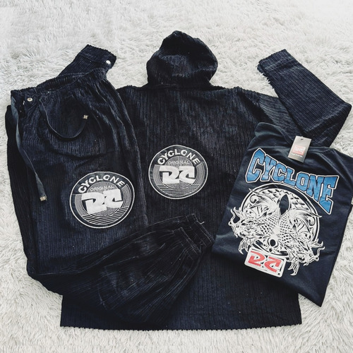 Conjunto Jaqueta Cyclone Veludo + Calça Premiun+ Camiseta