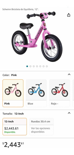 Schwinn Bicicleta De Equilibrio, 12  Para Niña