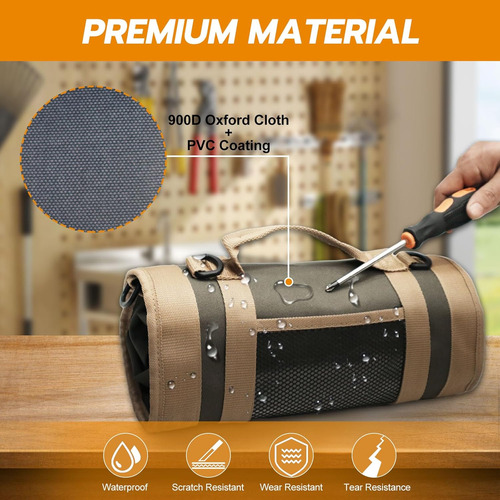 Bolsa Enrollable De Herramientas Resistente Con 6 Bolsillos