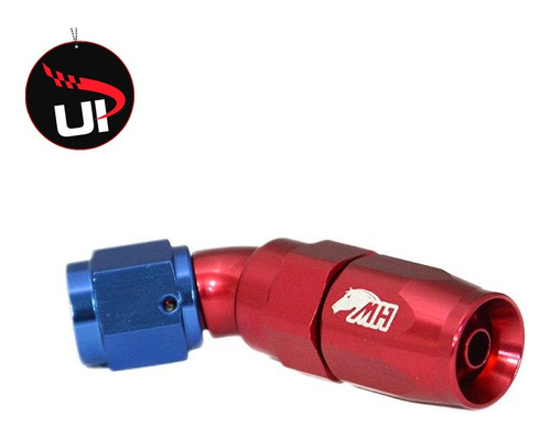 Conexao 8an / An8 Curva 45º P/ Aeroquip - Azul E Vermelho