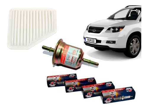 Kit Afinamiento Byd S6 Filtro Aire - Bencina - Bujias X4