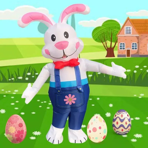 Lindo Traje De De Conejo De Pascua Inflable Trajes De Fiesta