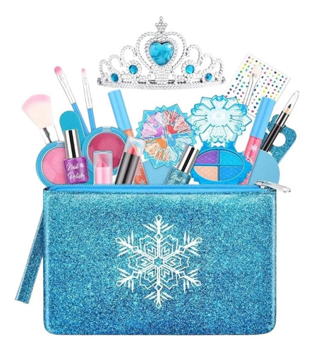 Maquillaje Niñas  Frozen Lavable Con Cosmetiquera Princesas