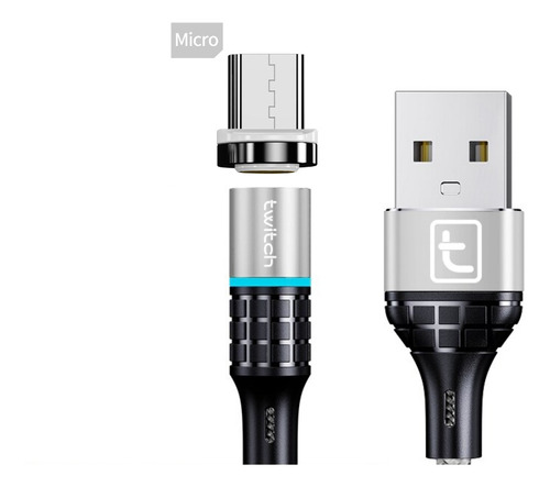 Cable De 2 M, Carga Rápida Magnético Para iPhone Y Android