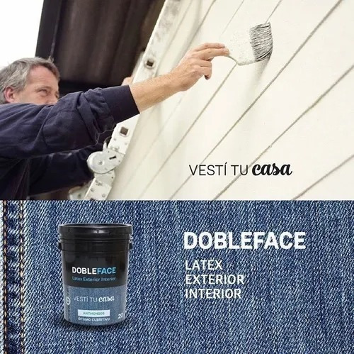 Imagen 3 de 4 de Latex Blanco Antihongos Doble Face Int-ext 20lts Victoria