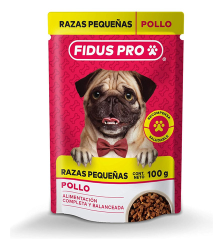 Fidus Pro Adulto Raza Pequeña Pouch Pollo 100gr (20 Pzas.)