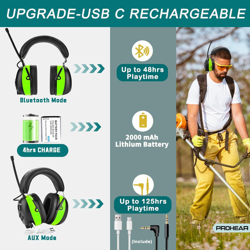 Auriculares De Radio Bluetooth Prohear 033 Am Fm - Upgrad...