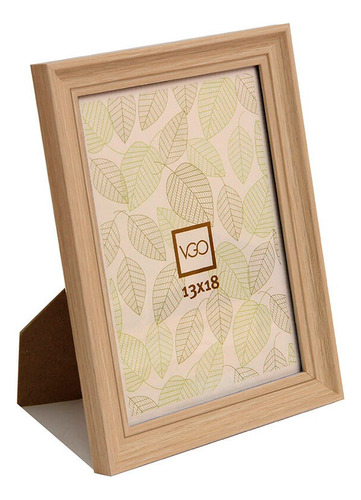 Portarretratos Plastico Simil Madera Con Moldura 15x21cm Vgo Beige Beige