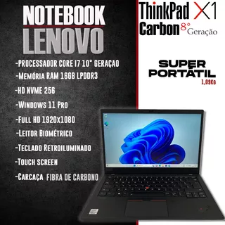 Notebook Lenovo Thinkpad X1 Carbon I7 10° Ger 16gb Nvme256g