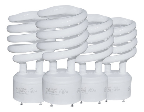 -bombilla Cfl Vatio Do Clavija Mini Espiral Luz Blanca Fria