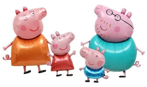 Globos Peppa X 4 Familia Peppa Pig