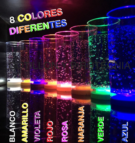 30 Vasos Led Luminosos 8 Colores Diferentes 3 Led Cada Vaso