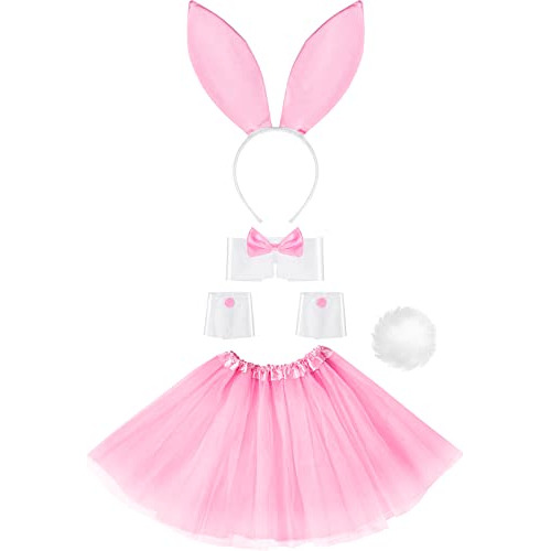 Women's Bunny Costume Accessory Set, Rabbit Ear Headban...