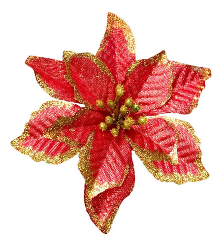 Flores Artificiales Borgoña Para Arbol De Navidad 12 Piezas