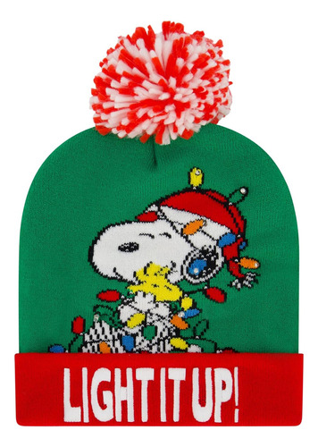 Peanuts - Gorro De Punto De Invierno Con Pompon Y Puno
