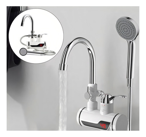 Llave Con Ducha Para Agua Caliente Eléctrica De Lavaplatos C