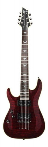 Guitarra eléctrica para zurdo Schecter Omen Extreme-7 de caoba black cherry con diapasón de palo de rosa