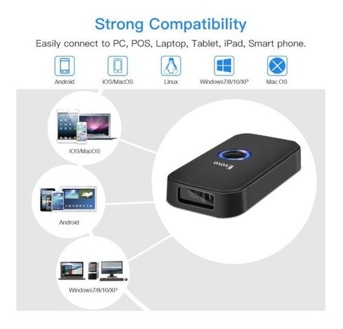 Imagem 2 de 10 de Scanner 1d Leitor Código Barras Wireless Bluetooth Usb Ey009