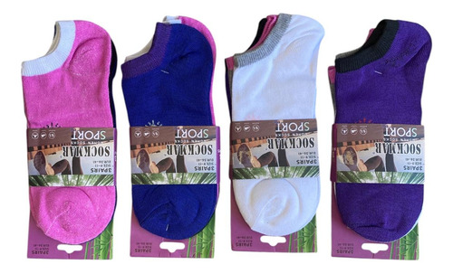 Pack 12 Calcetines Tobilleras Mujer Algodón Corto Liso