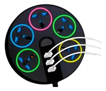 Comprar Alargue 5 Enchufes 2 Usb Adaptador Zapatilla Colorido 