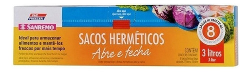 Saco Hermético Alimentos Abre Fecha Sanremo 3000ml 8un