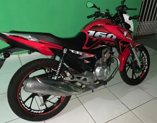 Kit Adesivo Carenagem Moto Honda Cg Titan 160 2022 Vermelho