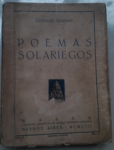 Poemas Solariegos Leopoldo Lugones 2° Ed 1929