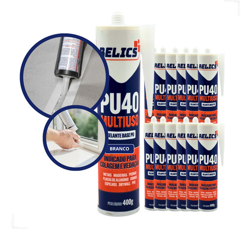 Adesivo Selante Silicone Pu40 Anti Mofos E Fungos Combo C/12