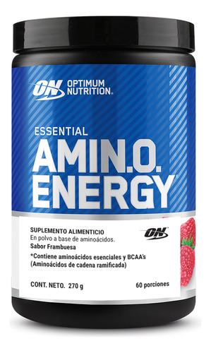 Optimum Nutrition  Essential Amin.o. Energy aminoácidos sabor blue raspberry en pote de 270g