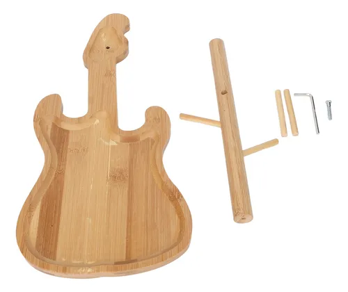 Jewelry Key Storage Rack Tray Wood Modern Guitar Shaped Base