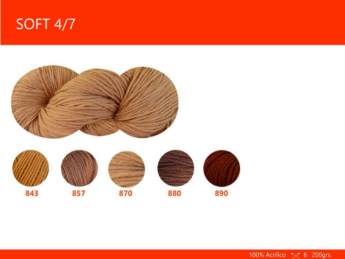 Imagen 5 de 8 de Hilado Soft 4/7 Nube X 200 Gr. Por Color