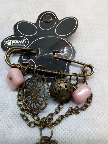 Prendedor/broche. Alfiler De Gancho Con Varios Dijes. Bronce Bronce