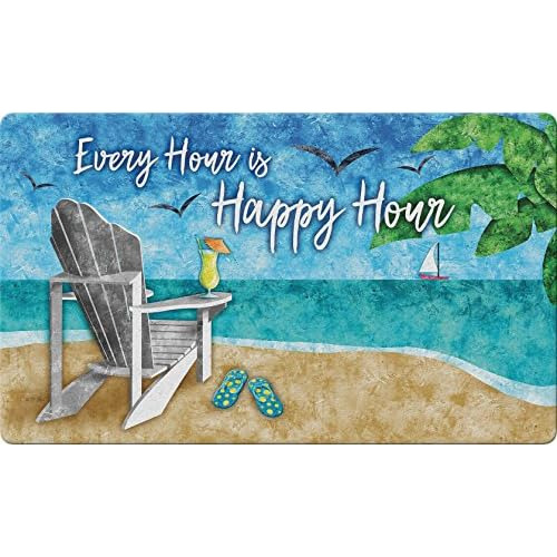 Happy Hour Beach - Alfombrilla De Cóctel Decorativa Pi...