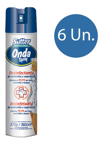 Desinfectante Ambientes Aerosol Sutter Onda 360 X 6 Unidades