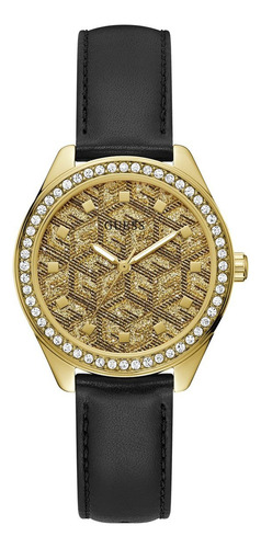 Reloj Para Mujer Marca Guess Color Azul Modelo Piper Color De La Correa Negro Color Del Bisel Dorado Color Del Fondo Dorado2