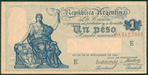 Argentina Billete Caja De Conversión Un Peso 1929 C#354e Exc