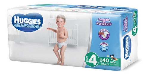 Pañal Para Bebe Huggies Ultraconfort Niño E4 40pza