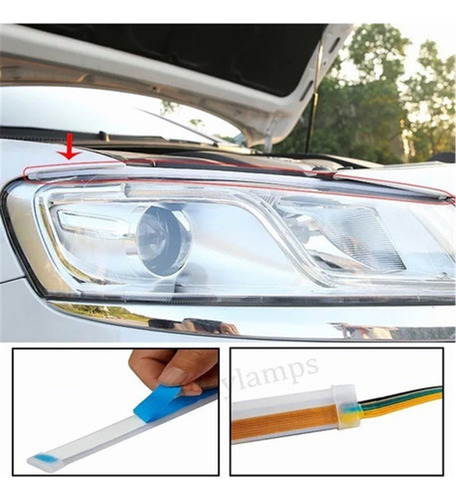 A Tira Faro Led Rgb Con Control Secuencial Drl 60cm Exterior