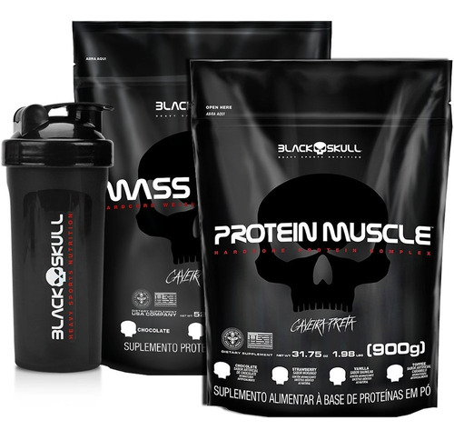 Protein Muscle + Hipercalórico Mass Gainer - Black Skull