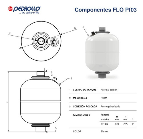 Tanque En Linea Pedrollo Flo 3lts Original