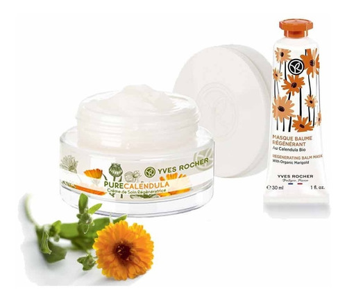 Set Cuidado Facial Caléndula Crema Regeneradora + Mascarilla