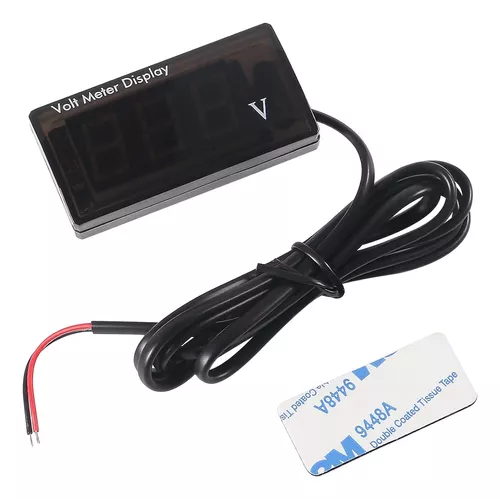 Medidor de voltímetro digital de 12 V CC para automóvil, pantalla LED,  voltaje CC 5-28 V, pantalla de voltaje impermeable, medidor de voltímetro
