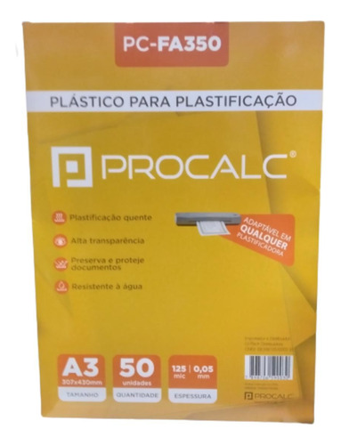 Plástico Para Plastificação Quente A3 307x430mm Pct Com 50