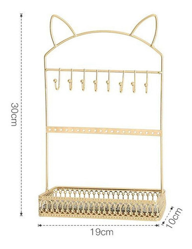 Imagen 7 de 7 de Organizador Colgante Mesa Porta Collares 3 Oro
