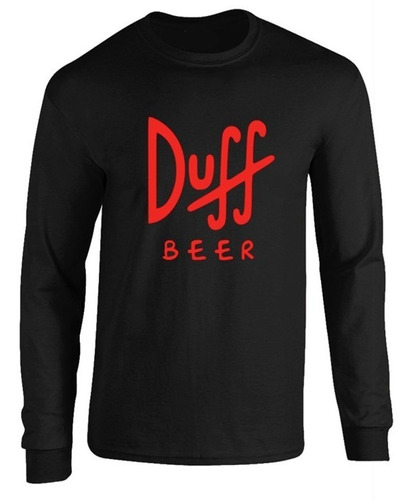 Camibuso Negro Camiseta Manga Larga Los Simpson Beer Duff