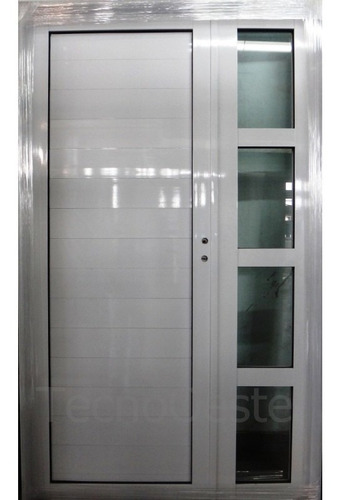 Aberturas Aluminio Blanco Puerta Y Media Exterior 130x200 Cm