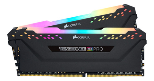 Memoria RAM Vengeance RGB Pro gamer color negro 32GB 2 Corsair CMW32GX4M2E3200C16
