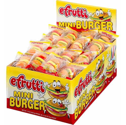 Mini Hamburguesas Gomas Dulces Efrutti Mini Burger X 60 Unid