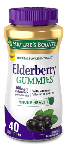 Natures Bounty Elderberry Sistema Inmune Vitaminas C D Zinc